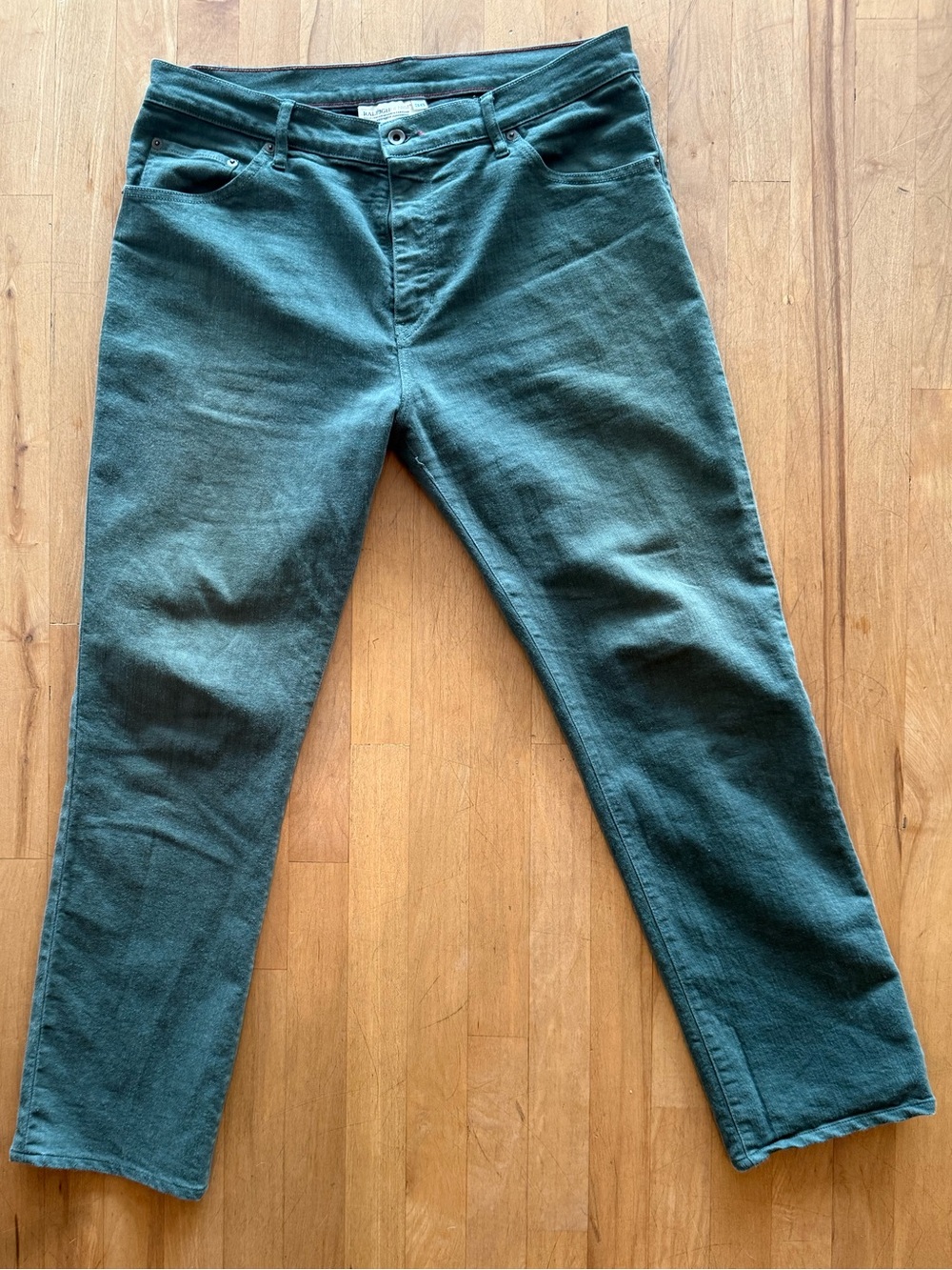 Raleigh Denim Workshop Martin Slim Taper Jeans Green Made in USA